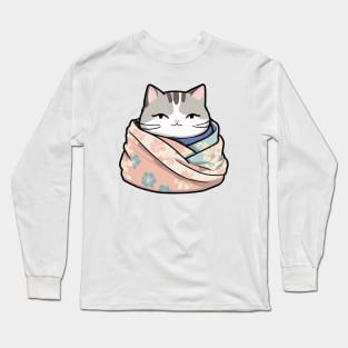 Cute cat in blanket Long Sleeve T-Shirt